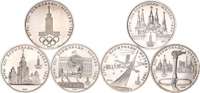 Russia - USSR 6 x 1 Rouble 1977 - 1980