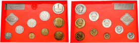 Russia - USSR Annual Coin Proof Set of 9 Coins & Token 1987