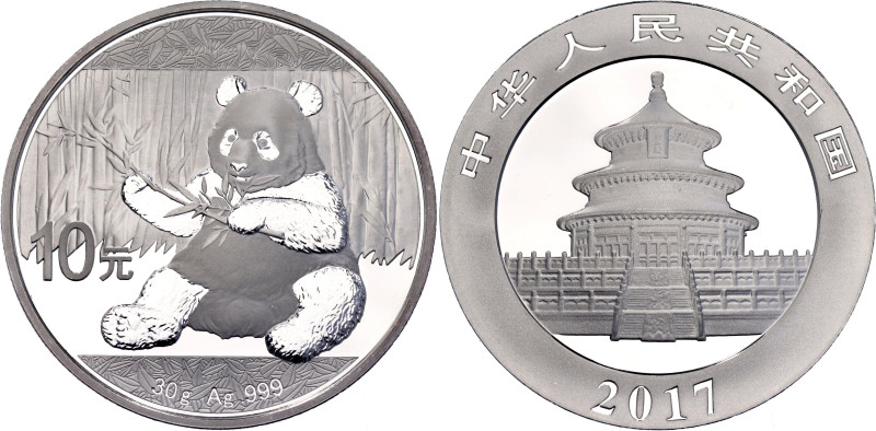 China Republic 10 Yuan 2017

KM# 2318, N# 97619; Silver., Proof; Panda Bullion...