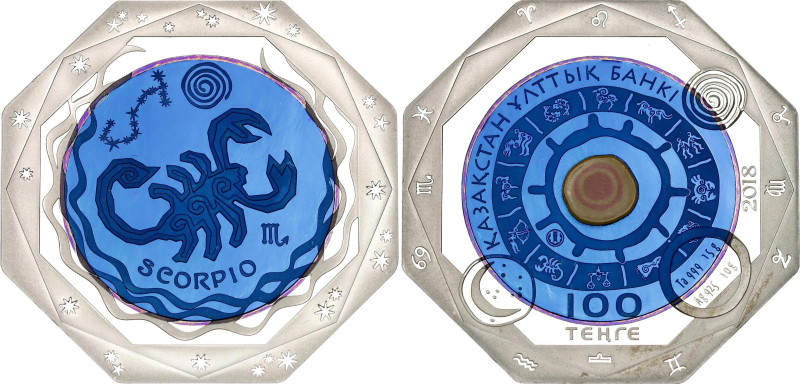 Kazakhstan 100 Tenge 2018 

N# 313450; Bi-metallic: Tantalum (999) 15g., Silve...