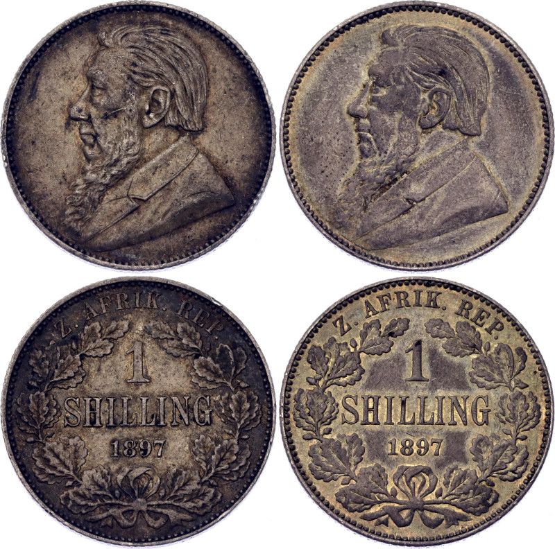 South Africa 2 x 1 Shilling 1897

KM# 5, Hern# Z22, N# 16031; Silver; Pretoria...