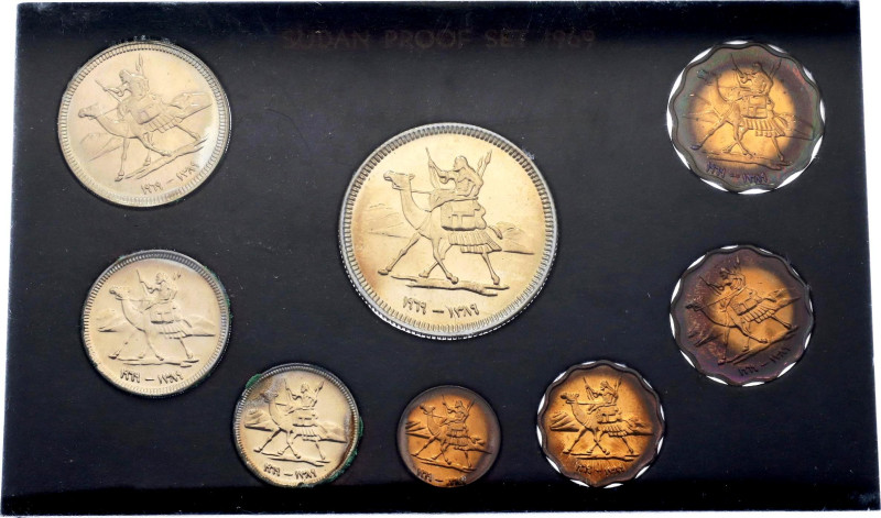 Sudan Annual Coin Set of 8 Coins 1969 AH 1379 

KM# PS3; Bronze & Copper-nicke...