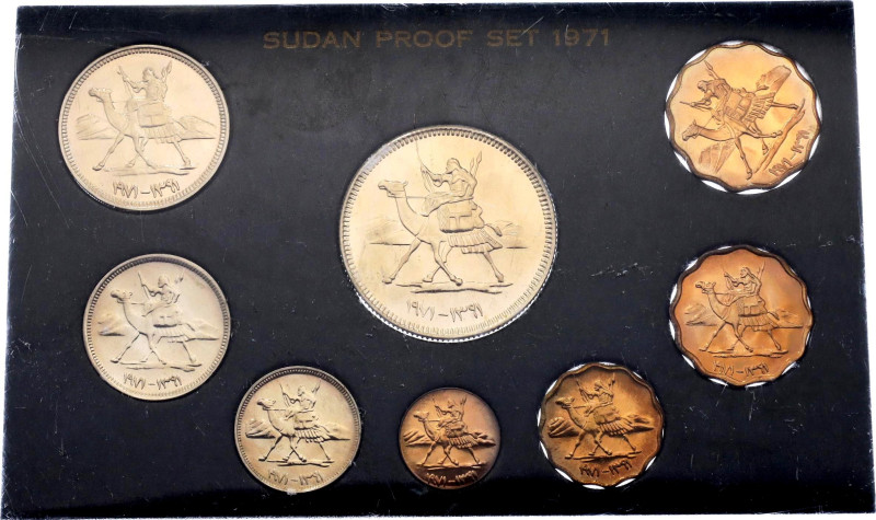 Sudan Annual Coin Set of 8 Coins 1971 AH 1381 

KM# PS5; Bronze & Copper-nicke...