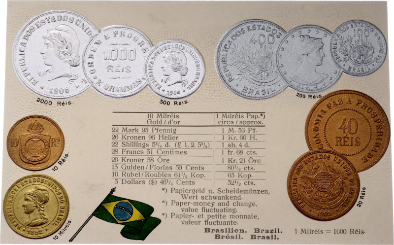 Brazil Post Card "Coins of Brazil" 1912 - 1937 (ND)

Brazil Coinage Postcard; ...