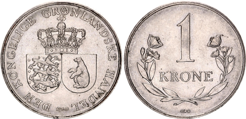 Greenland 1 Krone 1960 CS 

KM# 10a, N# 6964; Copper-nickel; Frederick IX; Min...