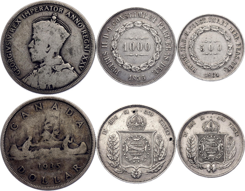 America Lot of 3 Coins 1856 - 1935

Silver., Total weight: 41.68 g.; Various C...