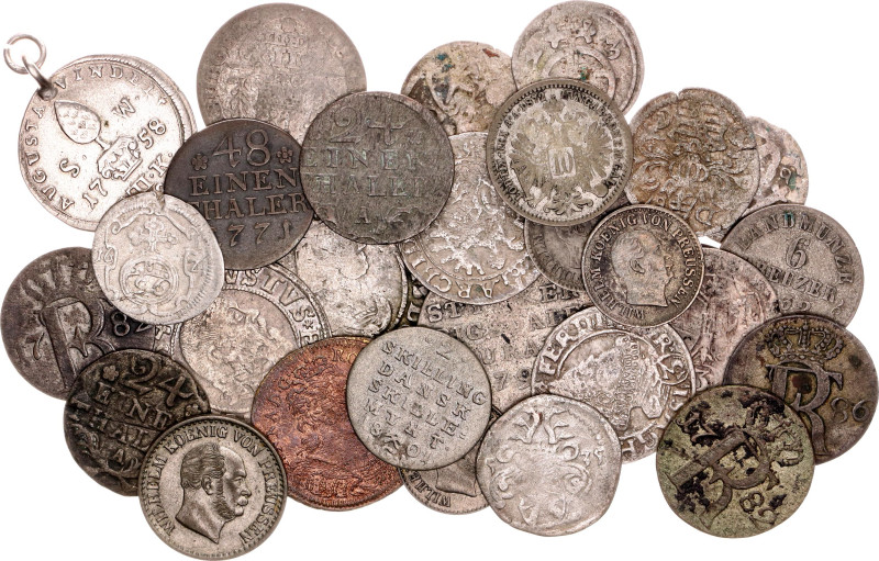 Europe Lot of 30 Coins 1545 - 1873

Mostly Silver; Various Countries, Dates & ...