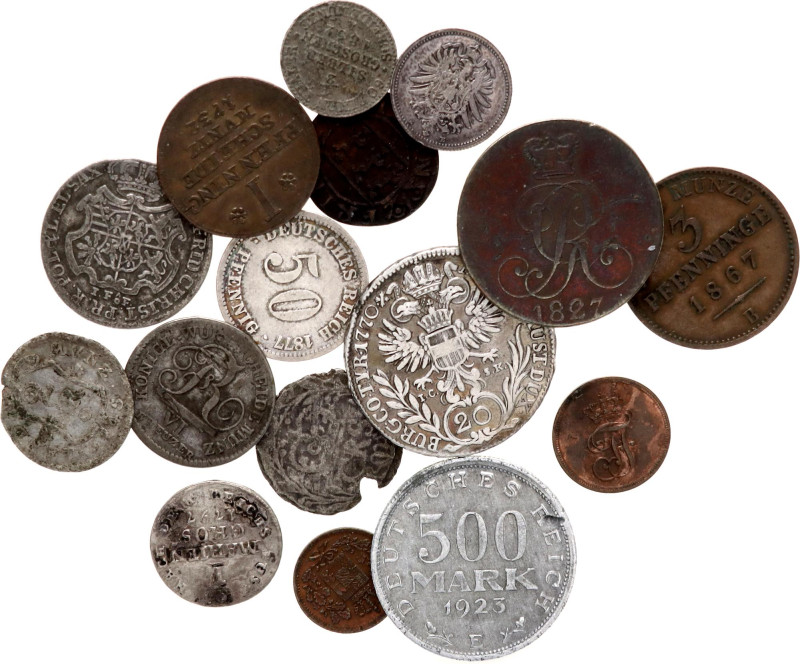 Europe Lot of 16 Coins 1666 - 1923

With Silver; Various Countries, Dates & De...