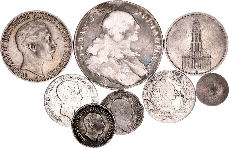 Germany Lot of 8 Coins 1765 - 1934

Silver., Total weight: 72.53 g.; Various R...