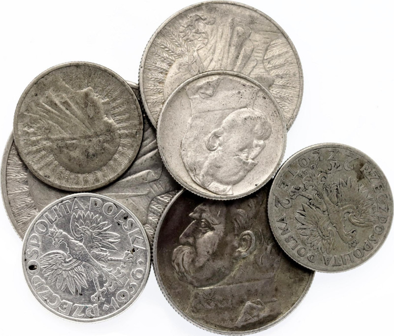 Poland Lot of 7 Coins 1932 - 1936

Silver., Total weight: 61.29 g.; Various Mo...