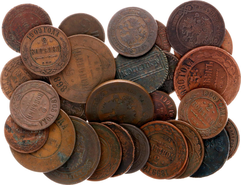 Russia Lot of 34 Coins 1724 - 1911

Copper; Various Rulers, Dates & Mintmarks;...