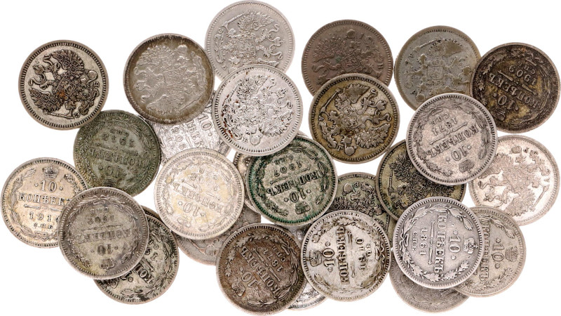 Russia 28 x 10 Kopeks 1861 - 1914

Silver., Total weight: 49.40 g.; Various Ru...