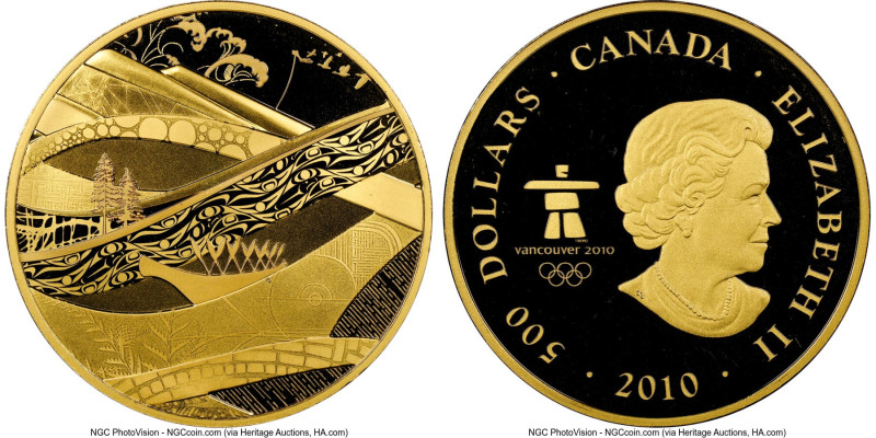 Elizabeth II gold Proof "Look of the Games - Vancouver Olympics" 500 Dollars (5 ...