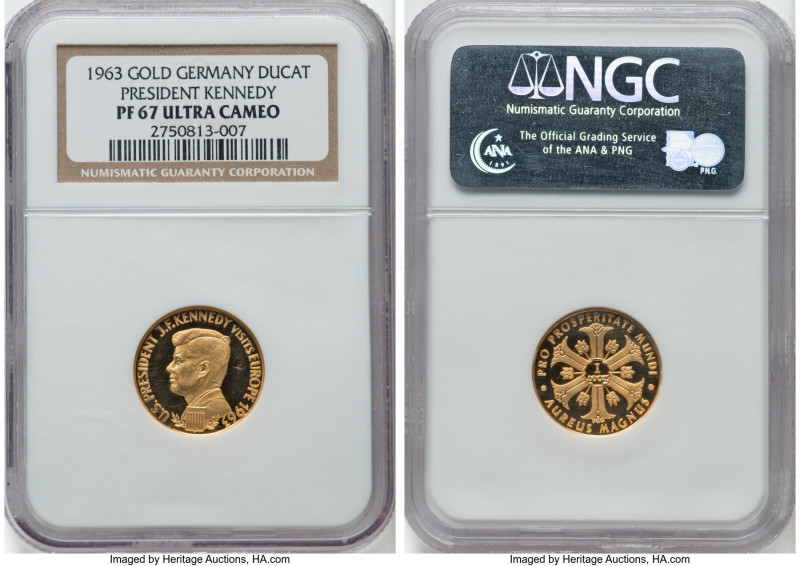 "President Kennedy" gold Proof Ducat 1963 PR67 Ultra Cameo NGC, KM-Unl. HID09801...