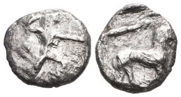 Cyprus, Kition, Baalmalek I (c.479-449 BC), AR Tetrobol 2.29g, Herakles advancing right, lion's skin over shouldholding club and bow, rev. lion walkin...