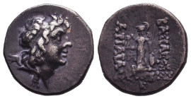 KINGS of CAPPADOCIA. Ariarathes IX Eusebes Philopator. 101-85. Drachm. Reference: Condition: Very Fine
Weight: 4.2g Diameter: 17.1mm
