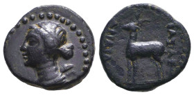 Greek Coins. 4th - 1st century B.C. AE Reference: Condition: Very Fine
Weight: 3.5g Diameter: 16mm