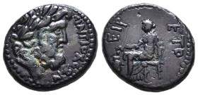 Greek Coins. 4th - 1st century B.C. AE Reference: Condition: Very Fine
Weight: 6.4g Diameter: 19.5mm