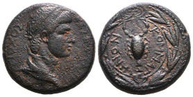 KINGS of COMMAGENE. Antiochos IV Epiphanes. AD 38-72. Æ Oktachalkon, Samosata mint. Diademed and draped bust right / Scorpion within wreath. Reference...