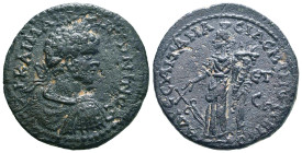 PONTUS. Amaseia. Caracalla (198-217). Ae. Dated CY 208 (208/9).
Obv: AY KAI M AY ANTΩNINOC.
Laureate, draped and cuirassed bust right.
Rev: AΔP CE ...