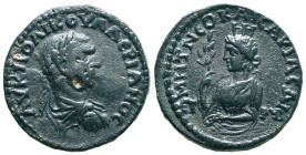 PONTUS, Neocaesarea. Valerian I. AD 253-260. Æ. Laureate, draped and cuirassed bust right, seen from behind / MHT NEOKAICAPIAC ΔI, turreted bust of Ty...