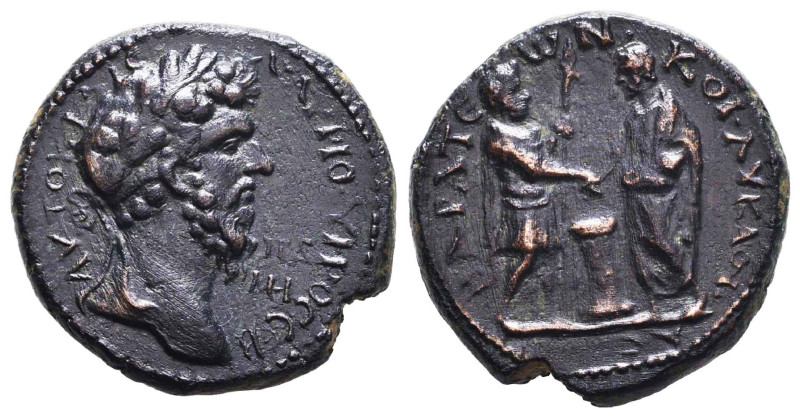 LYCAONIA, Barata. Lucius Verus. AD 161-169. Ae. Laureate head right / BAPATEWN K...