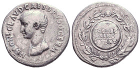 IONIA, Ephesus. Nero. As Caesar, AD 50-54. AR Cistophoric Tetradrachm. Struck under Claudius, AD 51. Bareheaded and draped bust left / COS DES/ PRINC/...