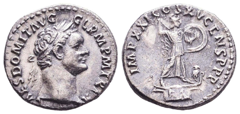 Domitian. A.D. 81-96. AR denarius Reference: Condition: Very Fine
Weight: 3.2g ...
