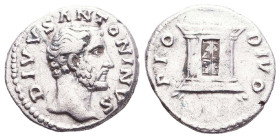 Divus Antoninus Pius. Died A.D. 161. AR denarius Reference: Condition: Very Fine
Weight: 3.2g Diameter: 17.2mm