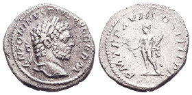 Caracalla. A.D. 198-217. AR denarius Reference: Condition: Very Fine
Weight: 2.9g Diameter: 19mm
