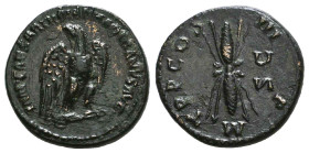 Hadrian, AD 117-138 AD. AE Quadrans. Mint of Rome, AD 121-122. IMP CAESAR TRAIAN HADRIANVS AVG, eagle standing right, head reverted. Reverse; TR P COS...
