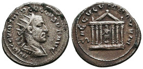 Trebonianus Gallus. AD 251-253. AR Antoninianus. Antioch mint, 3rd officina. 1st-2nd issues, AD 251-252. IMP C C VIB TREB GALLVS P F AVG, radiate, dra...