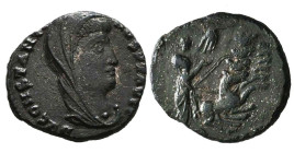 Constantius II. As Caesar, A.D. 324-337. AE follis, Manus Dei (Hand of God) Reference: Condition: Very Fine
Weight: 1.6g Diameter: 14.4mm