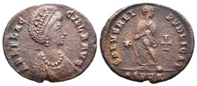 Aelia Flaccilla. Augusta, A.D. 379-386/8. AE majorina Reference: Condition: Very Fine
Weight: 3.8g Diameter: 23.8mm
