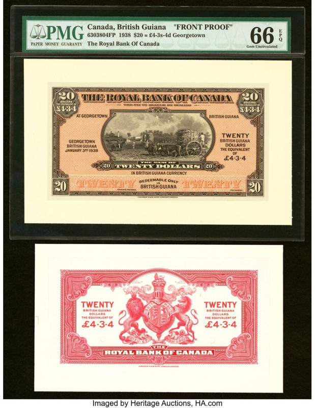 Canada Georgetown, British Guiana- Royal Bank of Canada $20 (£4.3.4) 3.1.1938 Ch...