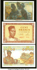 Mali Banque de la Republique du Mali 100; 500 Francs 1960; ND (1973-84) Pick 2; 12d Two Examples Crisp Uncirculated (2); French West Africa Institut d...