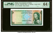 Malta Government of Malta 10 Shillings 1949 (ND 1963) Pick 25a PMG Choice Uncirculated 64 EPQ. HID09801242017 © 2023 Heritage Auctions | All Rights Re...