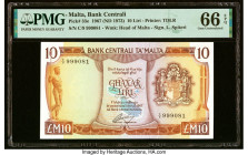 Malta Bank Centrali ta' Malta 10 Liri 1967 (ND 1973) Pick 33e PMG Gem Uncirculated 66 EPQ. HID09801242017 © 2023 Heritage Auctions | All Rights Reserv...