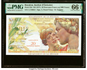 Reunion Departement de la Reunion 20 Nouveaux Francs on 1000 Francs ND (1971) Pick 55b PMG Gem Uncirculated 66 EPQ. HID09801242017 © 2023 Heritage Auc...