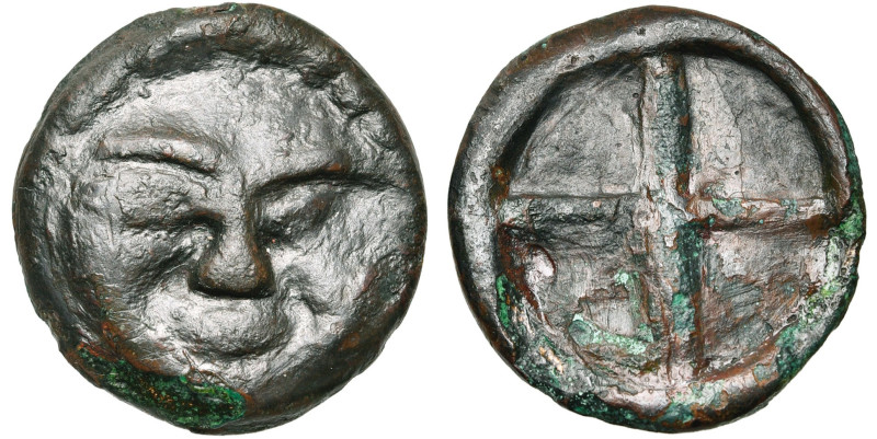 LITTORAL DE LA MER NOIRE, OLBIA, AE bronze coulé, 400-350 av. J.-C. D/ Gorgonéio...