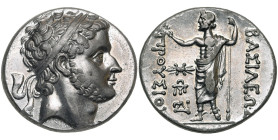 ROYAUME DE BITHYNIE, Prusias Ier (238-183), tétradrachme. Faux de Becker en étain. D/ T. diad. à d. R/ Zeus deb. à g., couronnant le nom royal et ten....