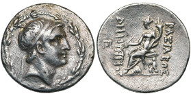 ROYAUME SELEUCIDE, Démétrios Ier Soter (162-150), AR tétradrachme, 162-154 av. J.-C., Antioche. D/ T. diad. à d. R/ ΒΑΣΙΛΕΩΣ/ ΔΗΜΗΤΡΙΟY Tyché assise à...