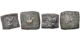 ROYAUME INDO-SCYTHE, Vonones (100-65), lot de 2 hémioboles: Héraclès/Athéna (TB), Le roi à cheval/Héraclès assis (B). Senior, Indo-Scythian, 66.3 et 6...