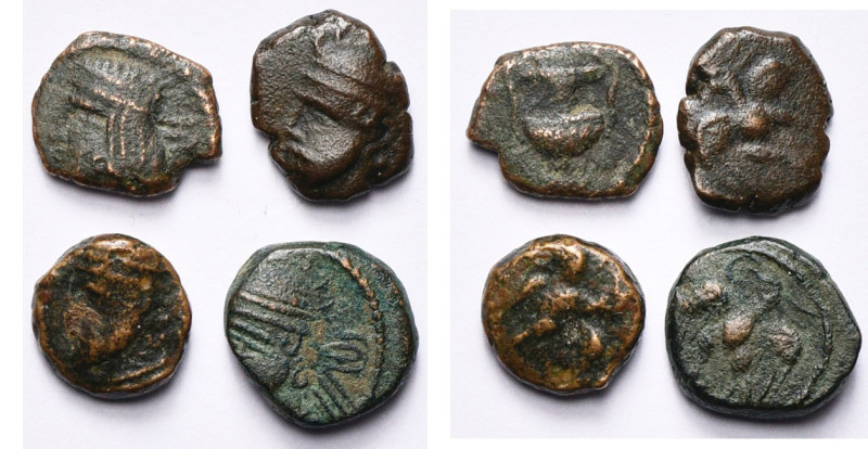 ROYAUME PARTHE, Pacoros II (78-105), lot de 4 chalques frappés à Ecbatane: R/ Am...