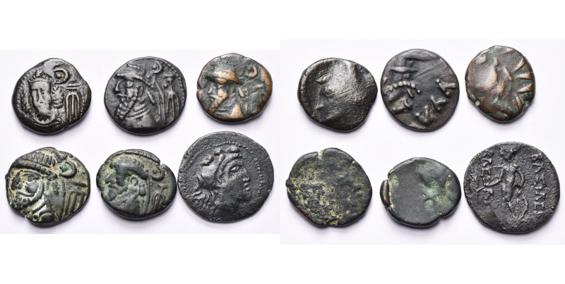 ROYAUME ELYMAIDE, lot de 5 drachmes en bronze: Kamnaskires Orodes, R/ Traits irr...