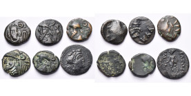 ROYAUME ELYMAIDE, lot de 5 drachmes en bronze: Kamnaskires Orodes, R/ Traits irréguliers; Kamnaskires V (?), R/ B. dégénéré à g. (4, dont 2 au revers ...