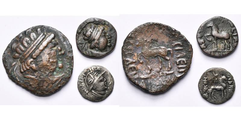 lot de 3 p.: Scythie, Scythes de Balkh, tétradrachme, B. à d./Cheval à g.; drach...