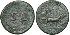 DOMITIEN Auguste (81-96), AE sesterce, 92-94, Rome. Pour Julia Titi divinisée. D/ IMP CAES DOMIT AVG GERM COS XVI CENS PER PP Au centre, large SC. R/ ...