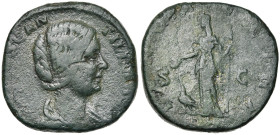 MANLIA SCANTILLA, femme de Didius Julianus, AE sesterce, 193, Rome. D/ MANLIA SCAN-TILLA AVG B. dr. à d. R/ IVNO REGINA/ S-C Junon deb. à g., ten. une...