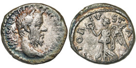 PESCENNIUS NIGER (193-194), AR denier, s.d., Antioche. D/ IMP CAES C PESCE NIGER IVST AVG T. l. à d. R/ VICTOR IV-ST- AVG Victoire marchant à g., ten....